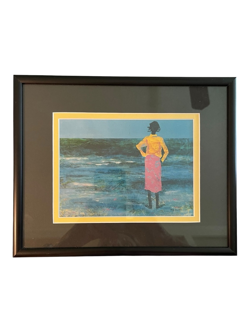 Mary Ellen Suitt Framed Coastal Art Print "Vacation Signed M E  Suitt Coastal